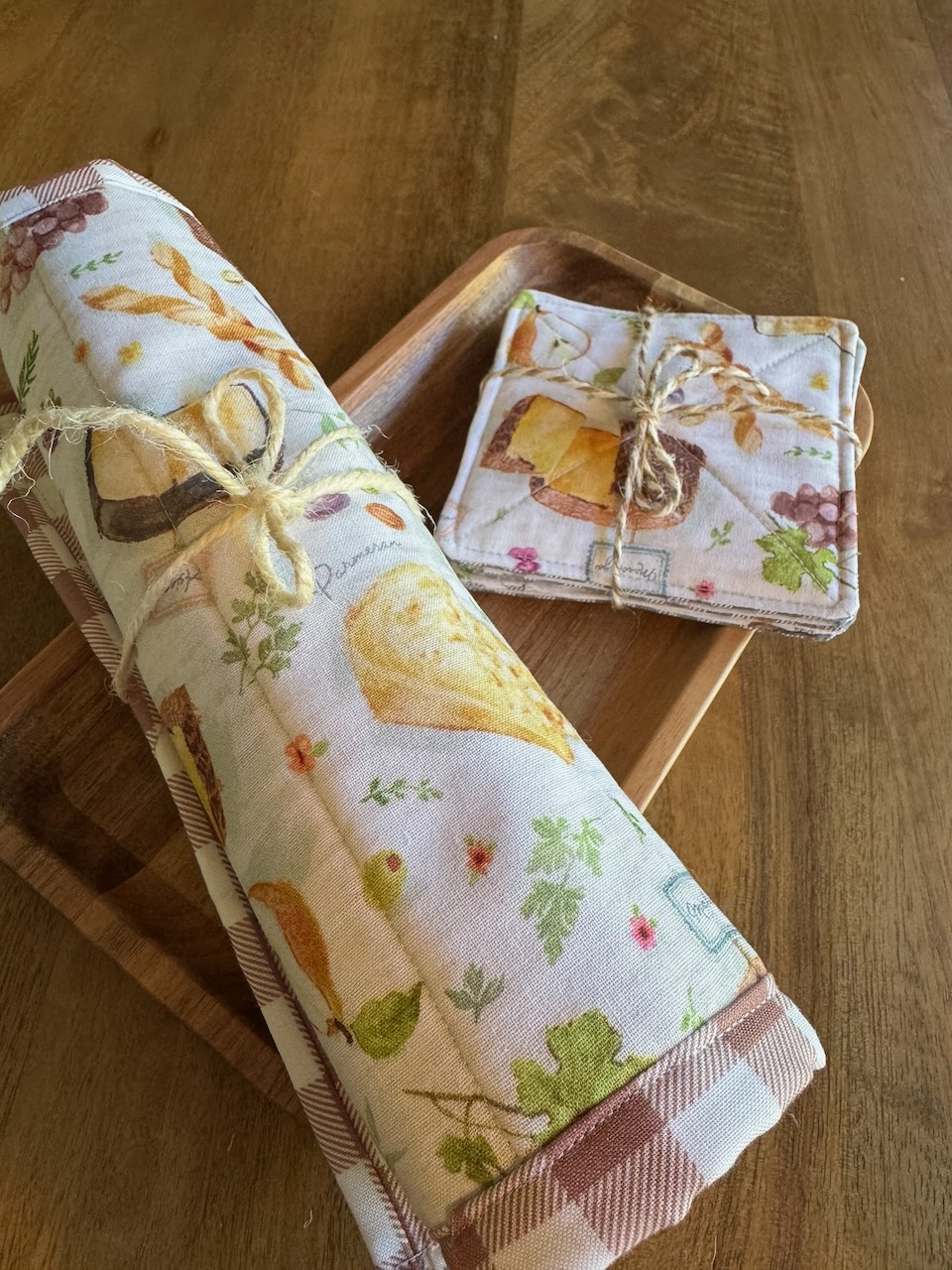 Hot pad and coasters matching set